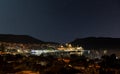 Close up photo of bodrum castle with nightscape Royalty Free Stock Photo