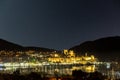 Close up photo of bodrum castle with nightscape Royalty Free Stock Photo