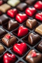 Close Up of Box of Chocolates Royalty Free Stock Photo
