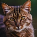 close up photo of brow wild cat generated by Ai