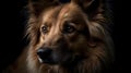 Close up photo of brown border Collie dog with isolated on black background Royalty Free Stock Photo