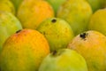 Close up top angle photo of bunch of mangoes