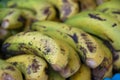 close up photo of a bunch of ripe bananas being served. Royalty Free Stock Photo
