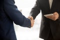 Close up photo of IT businessmen shaking hands Royalty Free Stock Photo