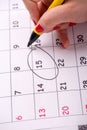 Close-up photo of calendar with a datum Royalty Free Stock Photo