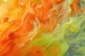 A close up photo capturing the vibrant mix of colors in a multi colored substance, A bold and vibrant symphony of electric lime