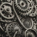 Close-Up of a Cluster of Grungy Gears