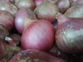 Close-up photo of a collection of red onions Royalty Free Stock Photo
