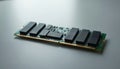 Close up photo of computer RAM module. Tech component stores data. Electronic device for data processing. Hardware component for Royalty Free Stock Photo