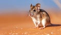 Close-up photo of a Desert Kangaroo Rat looking any direction in the Desert