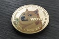 Close up photo of dogecoin crypto currency