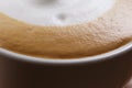 Close up photo of dry foam on cappuccino