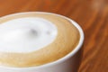 Close up photo of dry foam on cappuccino