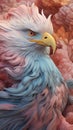 close up photo of Eagle with a Wing Generative AI