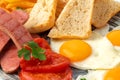 Close up of english breakfast plate food Royalty Free Stock Photo