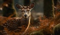 close up photo of fallow deer Dama dama in its natural habitat. Generative AI