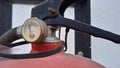 Close up photo of fire extinguisher regulator Royalty Free Stock Photo