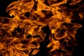Close up photo of fire flame on black background