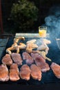 Close-up photo of food preparing barbeque