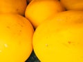 close up photo of fresh golden melon fruit in the market Baturaja Indonesia.