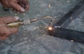 A close up photo of gas welding