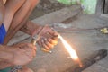 A close up photo of gas welding