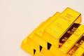 Close up photo a gold bars on white background Royalty Free Stock Photo