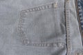 Close-up photo inside corner of jeans blue jeans denim blue cloth background