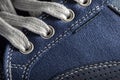 Close-up photo of jeans Sneakers texture background