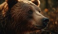 close up photo of Kodiak bear in its natural habitat. Generative AI