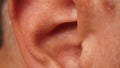 Close up photo of a man`s ear macro shot Royalty Free Stock Photo