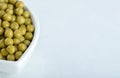 Close up photo of marinated green olives Royalty Free Stock Photo