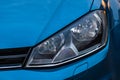 Close up photo of modern and clean car, detail of headlight. Headlight car Projector/LED of a modern luxury technology and auto Royalty Free Stock Photo