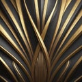 Black and Gold Vein Monstera Leaf Close-Up