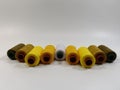Colorful Spools of Sewing Thread on White Background Royalty Free Stock Photo