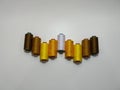 Colorful Spools of Sewing Thread on White Background Royalty Free Stock Photo