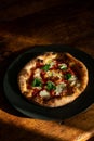 close up photo of a neapolitan style pizza Royalty Free Stock Photo