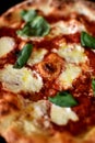 close up photo of a neapolitan style pizza Royalty Free Stock Photo