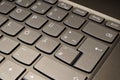 Close-up photo of a notebook keyboard with german layout Royalty Free Stock Photo