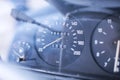 Close-up photo of old car odometr Royalty Free Stock Photo