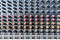 Close up photo of a professional sound mixer with many adjustments, knob switches and buttons of audio mixer control panel. Royalty Free Stock Photo