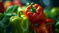 Close Up Photo of red and green mini sweet peppers.