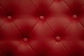Red leather texture background with buttoned pattern Royalty Free Stock Photo