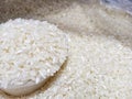 close-up photo of rice in a sack Royalty Free Stock Photo