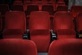 A photo of rows of red seats in the cinema/theatre/concert hallcinema Royalty Free Stock Photo