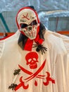 Close-up photo of scary skeleton for halloween decoration Royalty Free Stock Photo