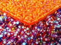 close up photo of seed beads in purse Royalty Free Stock Photo