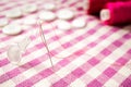 Close up photo of sewing needle Royalty Free Stock Photo