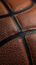 Close-up photo of a smooth leather basketball, filling the entire frame, showcasing sports photography.