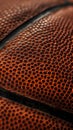 Close-up photo of a smooth leather basketball filling the entire frame sports photography.